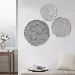 Madison Park Iron Feathers Wall Plaques, Set of 3