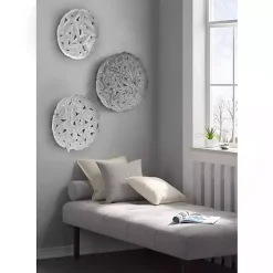 Madison Park Iron Feathers Wall Plaques, Set of 3