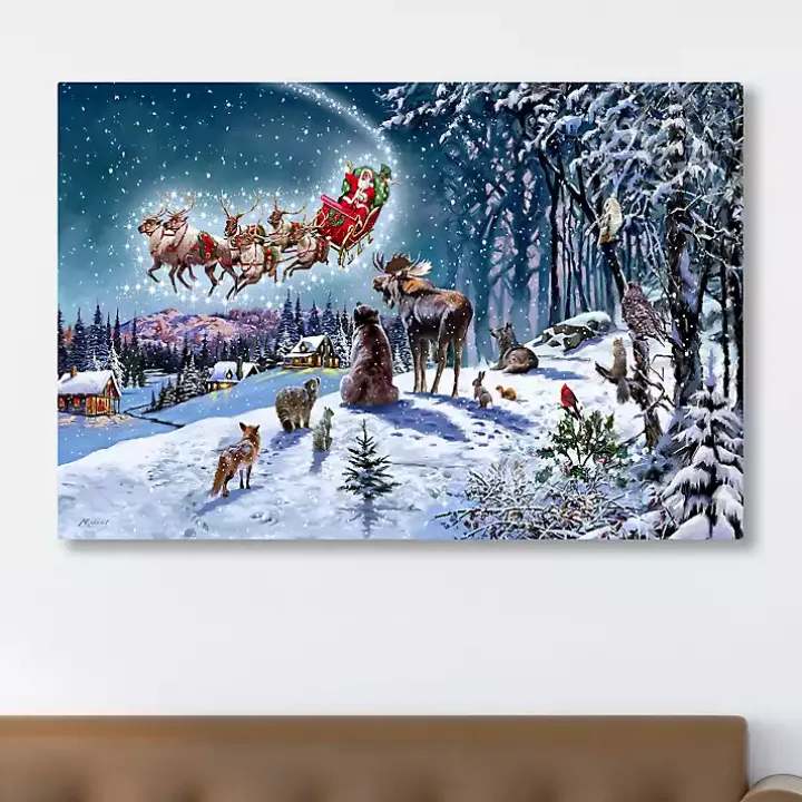 Magical Christmas Sleigh Canvas Art Print