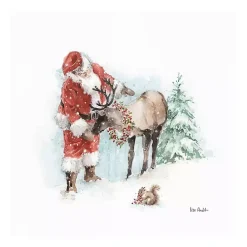 Magical Holidays Santa Reindeer Canvas Art Print