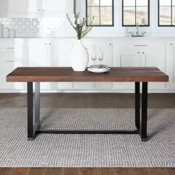 Mahogany Distressed Solid Wood Dining Table