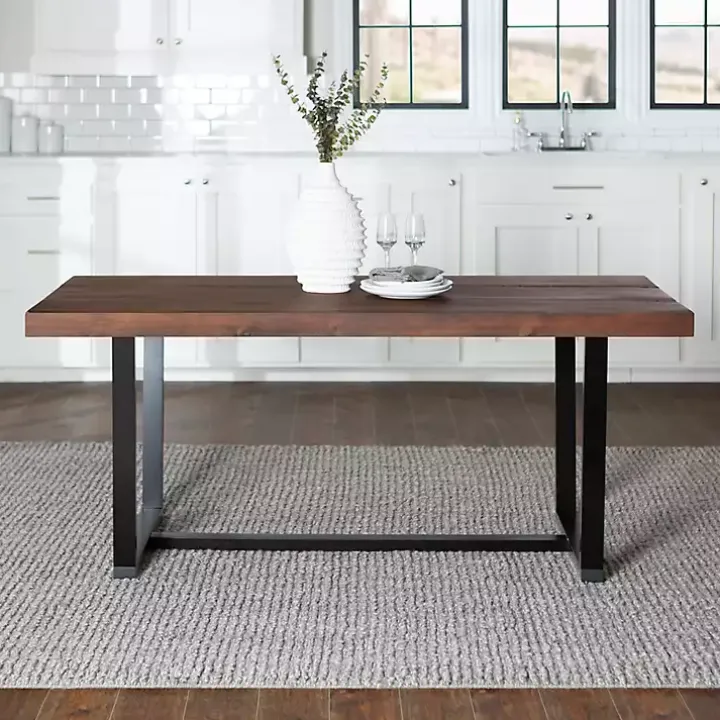 Mahogany Distressed Solid Wood Dining Table