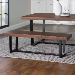 Mahogany Solid Pine Two-Tone Dining Bench