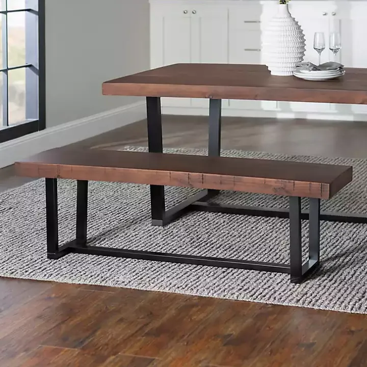 Mahogany Solid Pine Two-Tone Dining Bench