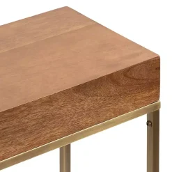 Mango Wood & Gold Slim Karlsen Accent Table