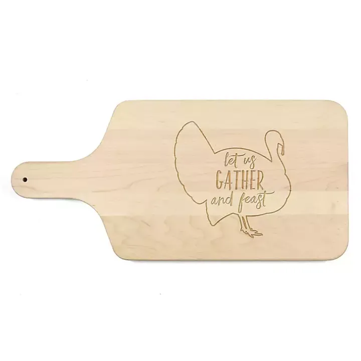 Maple Wood Let Us Gather & Feast Cutting Board
