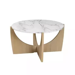 Marble & Oak Open Base Round Coffee Table