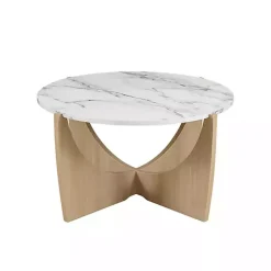 Marble & Oak Open Base Round Coffee Table