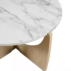 Marble & Oak Open Base Round Coffee Table