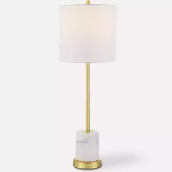 Marble and Gold Turret Buffet Lamp