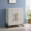 Marble Finish Gold Handle Storage Cabinet