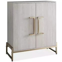 Marble Finish Gold Handle Storage Cabinet