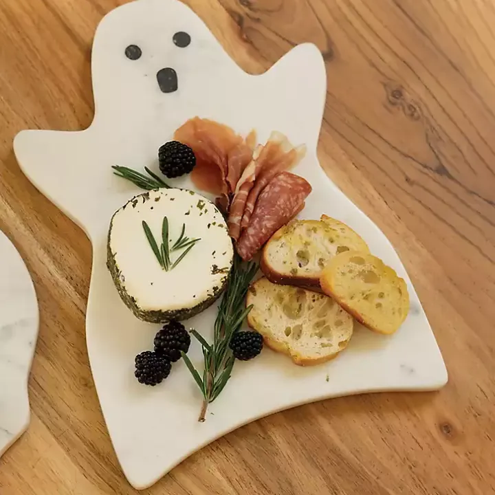 Marble Ghost Halloween Cheese Board