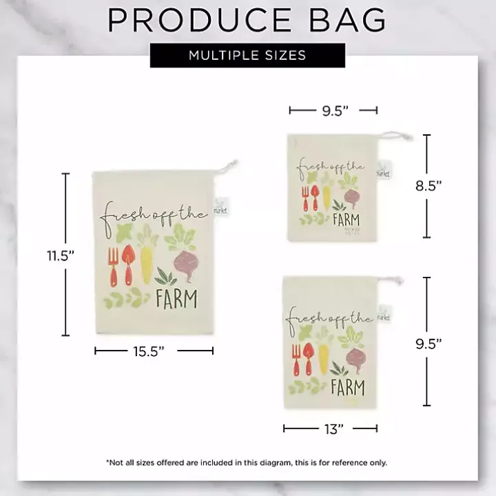 Market Veggies Produce Bags, Set of 3
