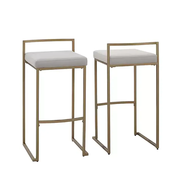 Marley Gray and Gold Bar Stools, Set of 2