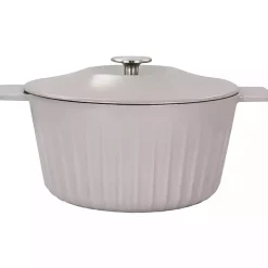 Martha Stewart Gray Ribbed 5 Quart Dutch Oven