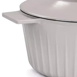 Martha Stewart Gray Ribbed 5 Quart Dutch Oven