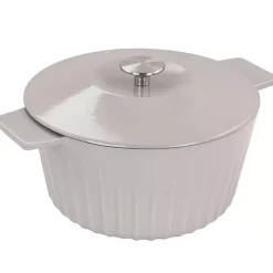 Martha Stewart Gray Ribbed 5 Quart Dutch Oven