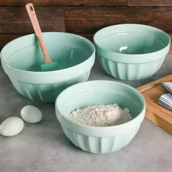 Martha Stewart Mint Stoneware Bowls, Set of 3