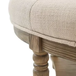 Martha Stewart Round Cream Ottoman with Shelf