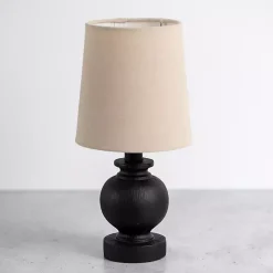 Matte Black Baluster Mini Table Lamp
