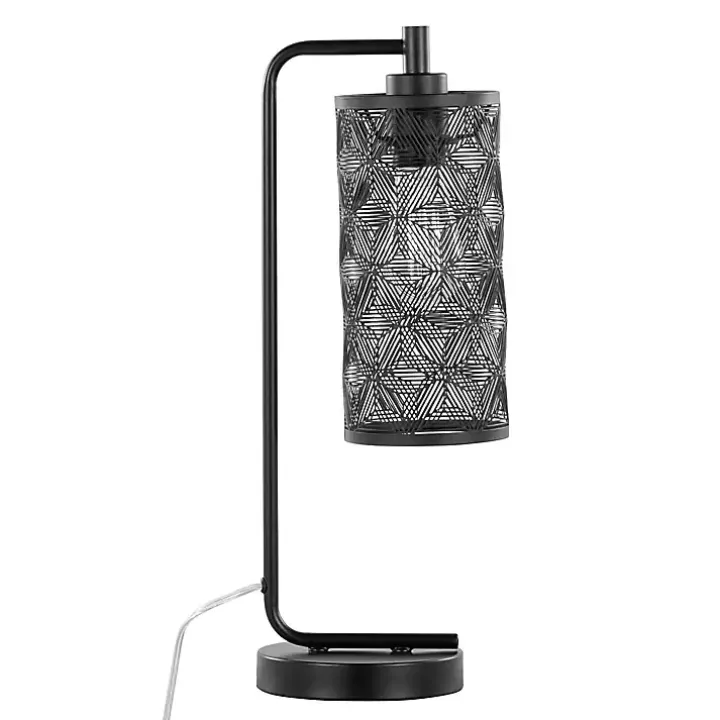 Matte Black Metal Cutout Table Lamps, Set of 2