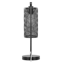Matte Black Metal Cutout Table Lamps, Set of 2