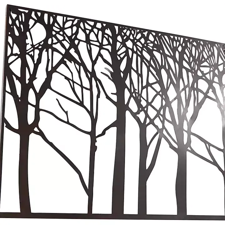 Matte Black Metal Tree Frame Wall Plaque