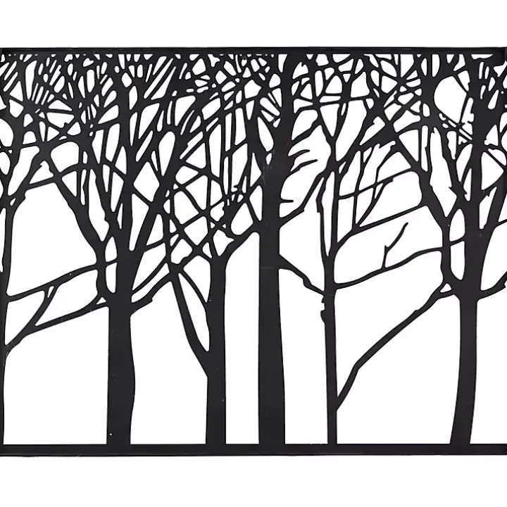 Matte Black Metal Tree Frame Wall Plaque