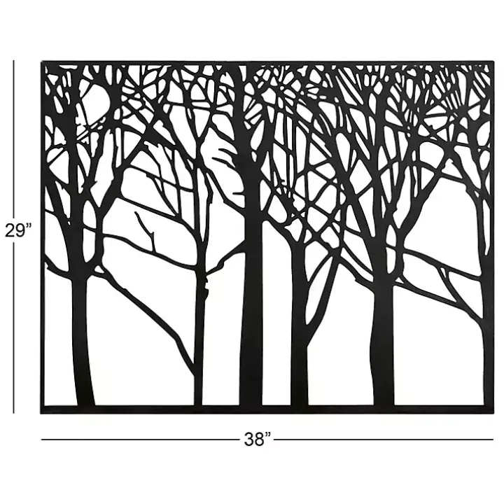 Matte Black Metal Tree Frame Wall Plaque