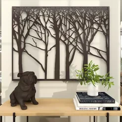 Matte Black Metal Tree Frame Wall Plaque