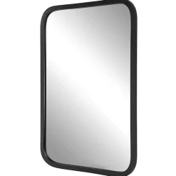 Matte Black Rectangular Wall Mirror