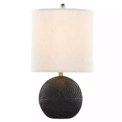 Matte Black Round Kona Table Lamps, Set of 2