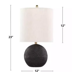 Matte Black Round Kona Table Lamps, Set of 2
