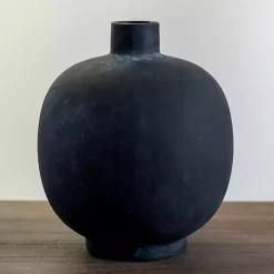 Matte Black Round Vase