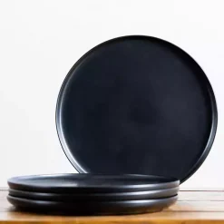 Matte Black Simple Things Dinner Plates, Set of 4