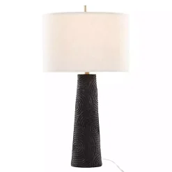 Matte Black Tapered Kona Table Lamps, Set of 2