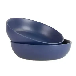 Matte Midnight Blue Serving Bowls, Set of 2