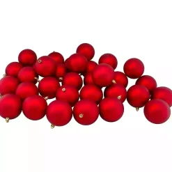 Matte Red Shatterproof Ball Ornaments, Set of 32
