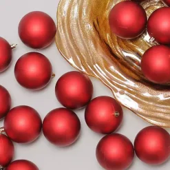 Matte Red Shatterproof Ball Ornaments, Set of 32