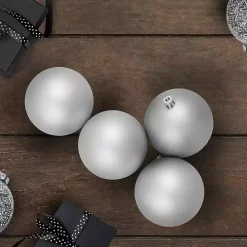 Matte Silver Shatterproof Ornaments, Set of 32