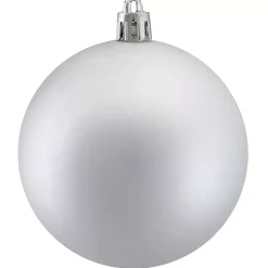 Matte Silver Shatterproof Ornaments, Set of 32