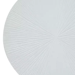 Matte White Ribbed Sunburst Wall Plates, Set of 3