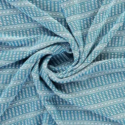 Maui Blue Striped Fringe Throw