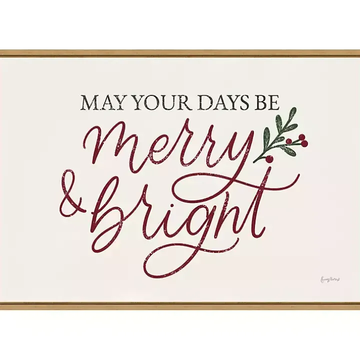 May Your Days Be Merry Framed Canvas Art Print