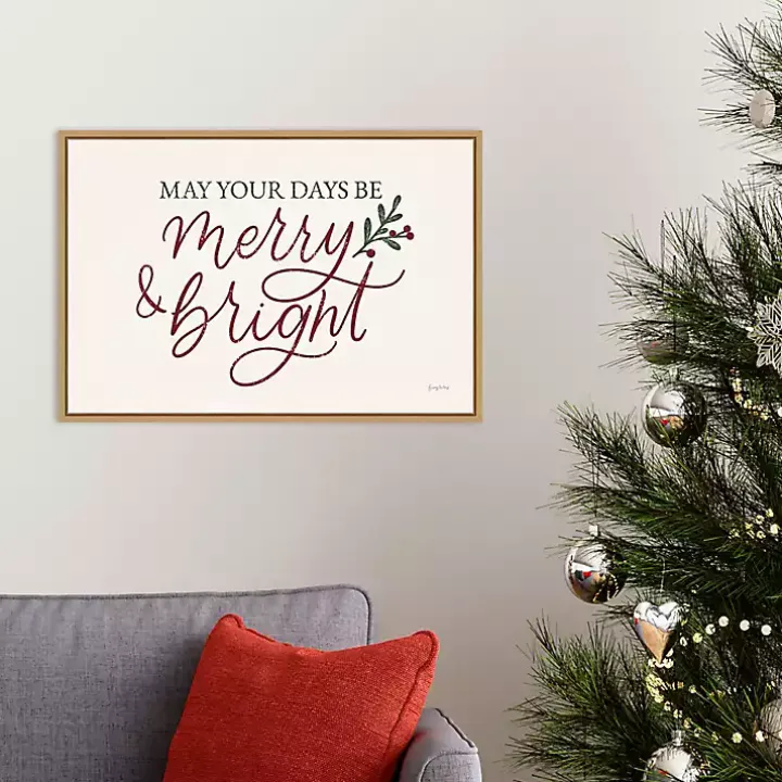 May Your Days Be Merry Framed Canvas Art Print