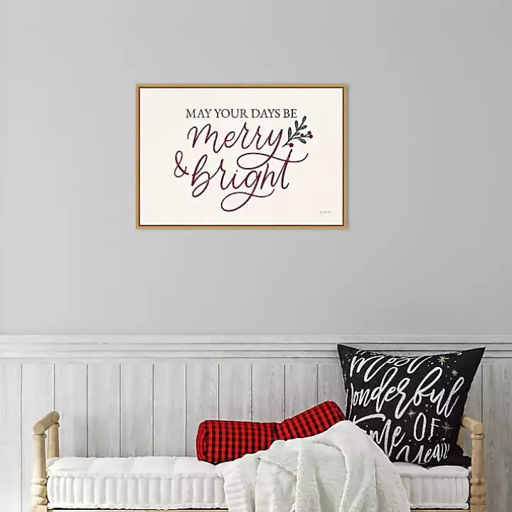 May Your Days Be Merry Framed Canvas Art Print