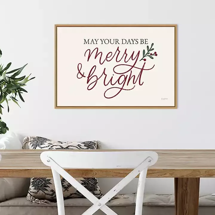 May Your Days Be Merry Framed Canvas Art Print