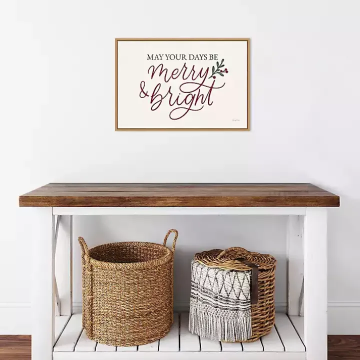 May Your Days Be Merry Framed Canvas Art Print
