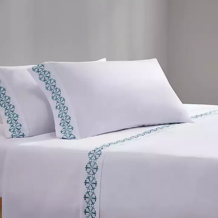 Medallion Hem Microfiber 4-pc. Full Sheet Set